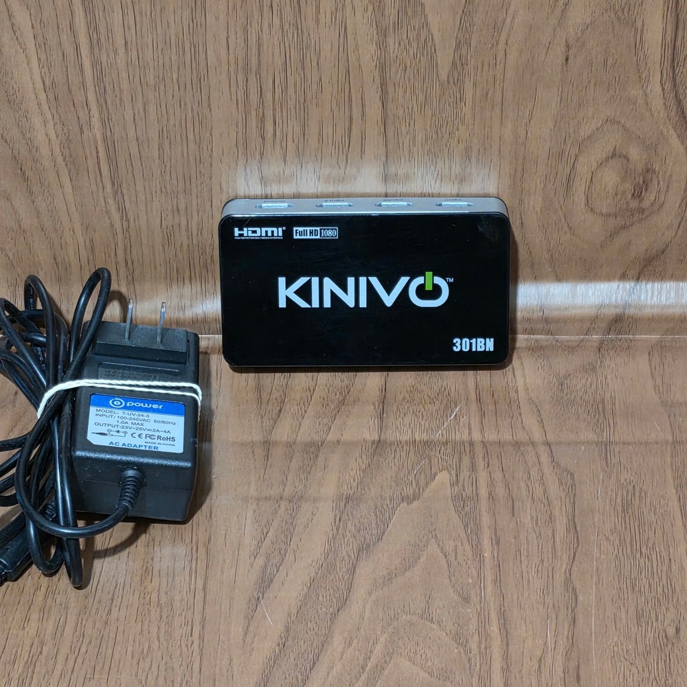 Kinivo 301BN 3-Port High Speed HDMI Switch Full HD 1080p with AC Power Adapter